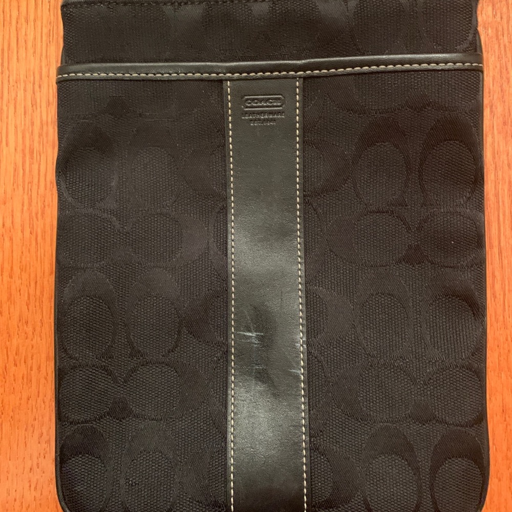 Coach “C” black messenger bag